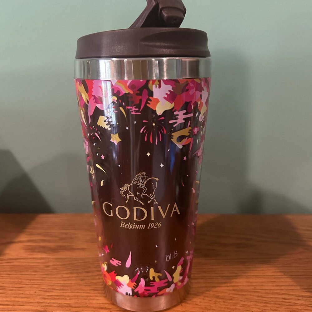 RARE GODIVA 16 OZ TUMBLER BRAND NEW NEVER USED